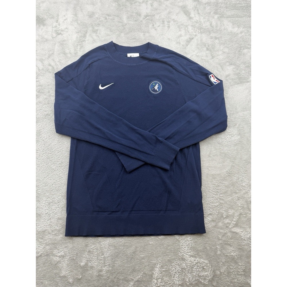 Nike Minnesota Timberwolves Longsleeve Crewneck Navy Blue Shirt Size Small